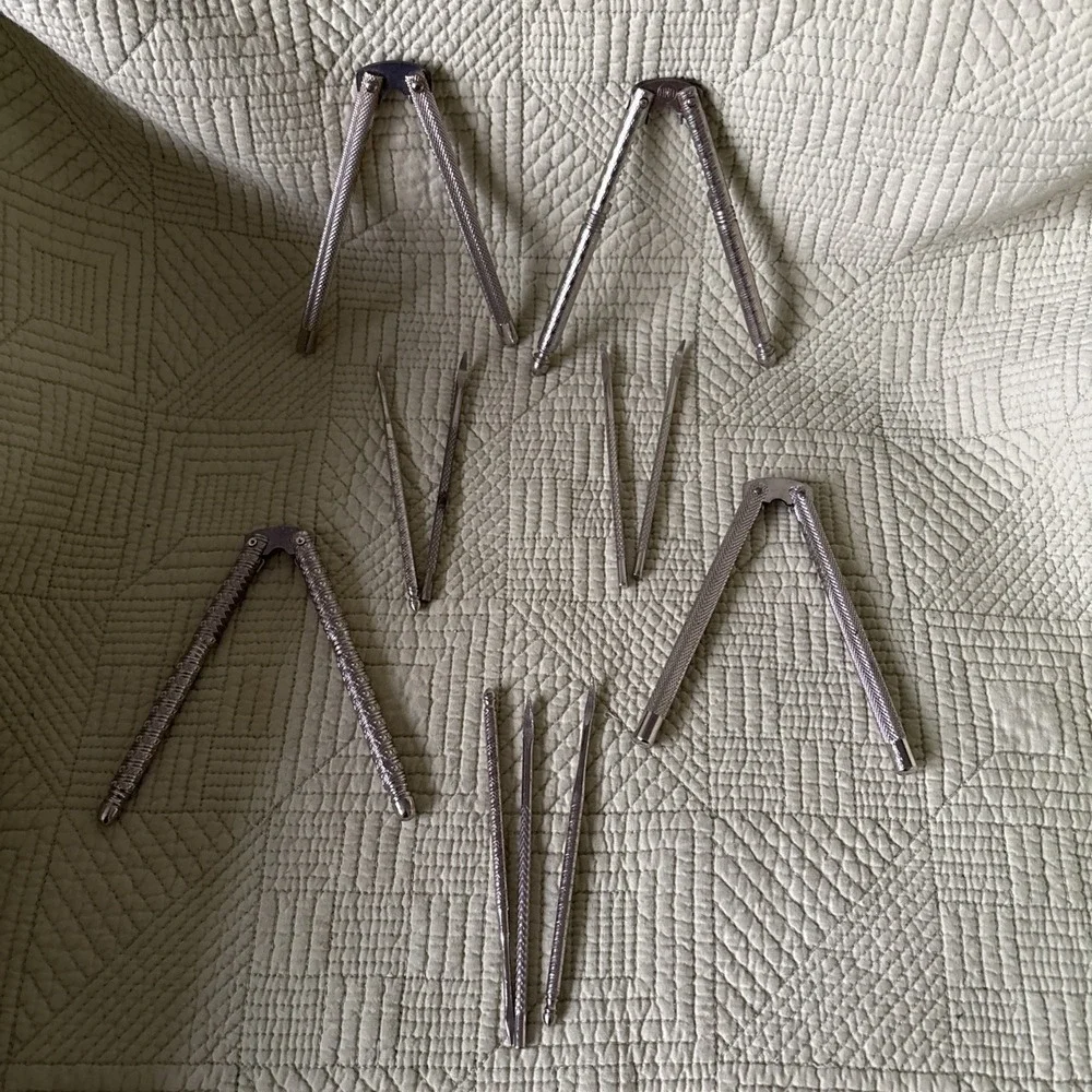 Nutcracker Pick Set 11 pc Textured Metal Vintage Nut Seafood Picks Crab Lobster